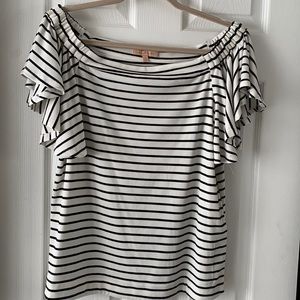 Striped off the shoulder top